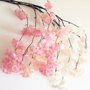 Fake Cherry Blossom Flower Branch Begonia Sakura Tree Stem 130cm Long for Event Wedding Party Artificial Decorative Flowers