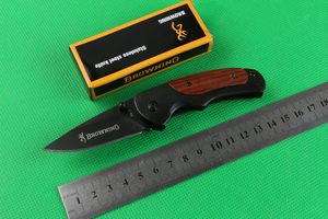 Browning FA15 Small Pocket Folding Knife 440C 57HRC Wood Handle Titanium Tactical Camping Hunting Survival Rescue Knife Utility EDC Tools