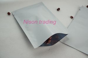 7*10cm, 200pcs white aluminium foil flat bag-heat top open seal seed/rice plastic plain pouch, metallic mylar coffee bean sack