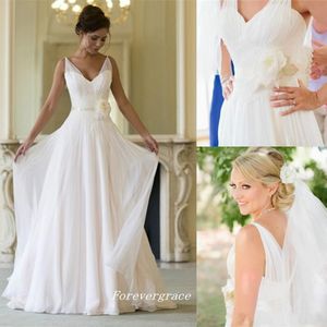 Gothic V-ausschnitt Sommer Hochzeit Kleid Einfache Boho Backless Frauen Brautkleid Plus Größe Vestido De Noiva Longo