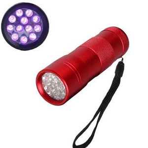 395-400NM Ultra Violet UV Işık Mini Taşınabilir 12 LED UV Fener Meşale Akrep Dedektör Bulucu Blacklight (Kırmızı)