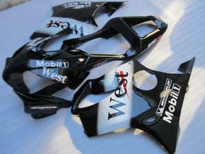 Injeção kit carenagem personaliza livre moldada para Honda CBR600 F4I 01 02 03 etiqueta carenagens pretas oeste definir CBR600F4I 2001-2003 OT13