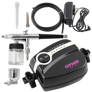 Kit de Airbrush da marca com 5-ajustável Mini Compressor de Ar Escova de Ar Pistola de Pulverização para Composição Corpo Tinta Temporária Tatuagem