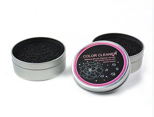 Ny ankomst svart svampbox Naturliga makeupborstar Dry Cleaner Tool Professionell färg Swich Remover Eyeshadow Blush Powder