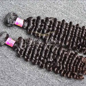 10"-28" 100% Brazilian virgin human hair Weaves 2pcs/lot Deep wave hairextensions Double Weft Bellahair