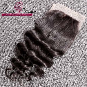 Loose Deep Wave Virgin Remy Indian Hair Retail Greakry Factory Outlet Ludzki Włosów Koronki Zamknięcie Pełna naskórka Top Zamknięcie 8-26