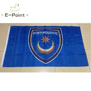 England Portsmouth FC 3*5ft (90cm*150cm) Polyester EPL Flagge Banner Dekoration fliegende Hausgarten Flagge Festliche Geschenke