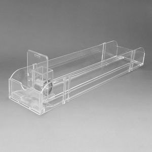 Plast PS Supermarket Hylla Rack Cigaretter Produkter Automatisk påfyllning Refill Pushing Pusher System Unibody Double L28CM 4Sets