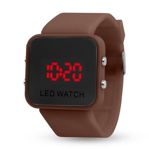 Sport all'ingrosso per il tempo libero a specchio con display a LED, multifunzione di seconda generazione, orologi in plastica, orologi elettronici