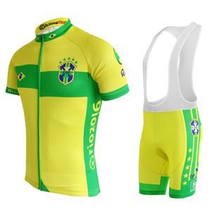 2024 Brasilien Fahrradtrikot -Kurzarm -Kleidungsrad Fahrradrad Ropa Ciclismo Maillot Set