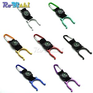 Wholesale water bottle holder camping resale online - 1pcs Outdoor Water Bottle Hook Clip Holder Buckle With Compass Camping Carabiners Water Buckle Holder
