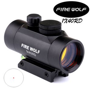 Fire Wolf x40 Red Dot Sight Riflescope mm Rail Mount för gevär med bubbelnivå