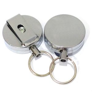 4 cm all metal easy pull clasp High resilient telescopic steel wire key ring The burglar telescopic key chain