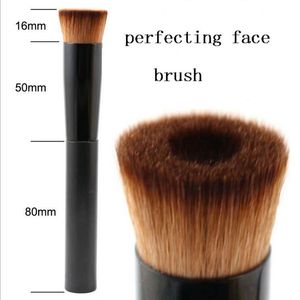 Toppkvalitet Ny plasthandtag Perfekt ansiktsborste med svart aluminiumrör Lös pulver Makeup Borstar 50st / Lot DHL