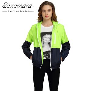 Wholesale- Sexy Suit Zipper Jacket Women Nylon 2016 Autumn Fashion Jacket Hooded Basic Plus Size Casual Thin Windbreaker Female Outwear