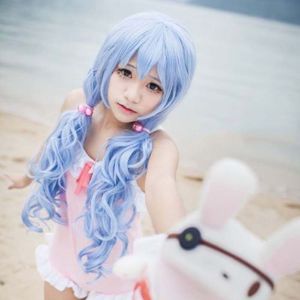 100% Brand New High Quality Fashion Picture Full Lace Wigsso Cute Japanese Anime Date Live Yoshino Lolita Maid Curly Cosplay Wig