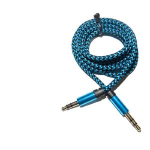 Adattatore in metallo di alluminio Cavo intrecciato in nylon con onda Cavo audio stereo da 3,5 mm Cavo AUX 1M 3FT 200 pz/lotto