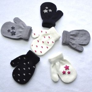 kids gloves heart start knitting warm glove children boys Girls Mittens Unisex Gloves 6 Colors free shipping