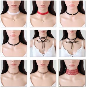 47 Stile Halsreifen Statement-Halsketten 2017 Harajuku Persönlichkeitsmodelle Mehrschichtige Spitze Mode Halsketten Halsreifen Neupreis