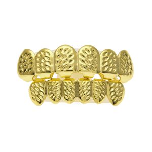 Neuester 18K echt vergoldeter Stern Iced Out Hip Hop Zähne Grillz Oben Unten Halloween Weihnachten Party Geschenk