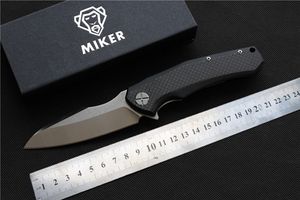 무료 배송, MIKER Redesign ZT0850 접이식 칼날 블레이드 : D2 (새틴 / 블랙 스톤 워시) 손잡이 : 탄소 섬유 평면 베어링, EDC