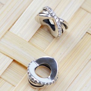 EDELL Autentico distanziatore perline in argento sterling 925 Distanziatore adatto per bracciali gioielli stile Pandora europeo collana regalo di compleanno