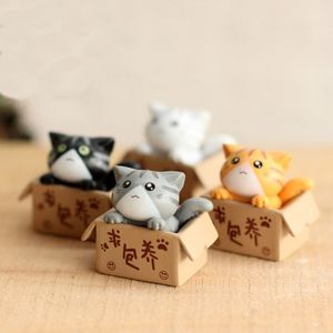 Karikatür kedi mikro peyzaj mini figürinler fantezi peri bahçe dekorasyon el sanatları ev dekorasyon minyatürleri
