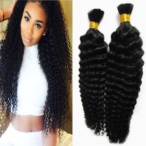 No Weft Human Hair Bulk For Braiding Natural Color bulk human hair for braiding 200g curly braiding human hair no weft 2pcs