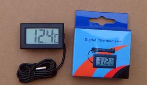 500pcs / parti helt ny mini liten mini digital LCD elektronisk termometer combo