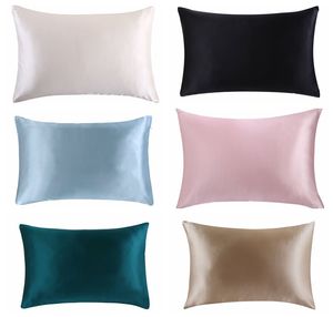 Wholesale- Free shipping 100% nature mulberry Silk pillowcase zipper pillowcases pillow case for healthy standard queen king multicolor