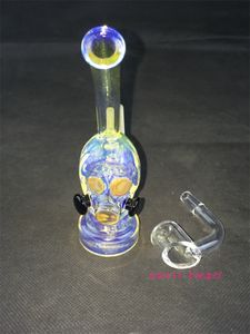 Mini narghilè Oil Rig Burner Becher in vetro Bong colorato Recycler Bubbler Banger al quarzo da 10 mm