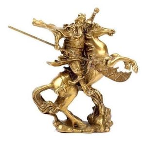 예술가 Artisanat Cuivre Élaborer Chinois Ancien Héros Guan 공 Guan Yu monter à cheval en laiton 동상