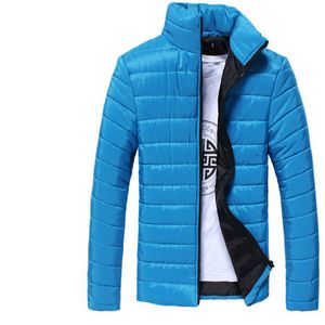 Wholesale- 6 Color  Winter Jacket Men 2016 Fashion Candy color Stand Collar Cotton Parka Large Size Slim Men Jacket Coat