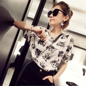Wholesale- 2015 fashion Women's Summer T-Shirt Clothes Shirt O-neck funny cat printing Free Shipping