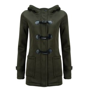 卸売 -  2016秋冬女性ソリッドパーカーロングジッパーポケットフード付きコートフリーストレンチ10色