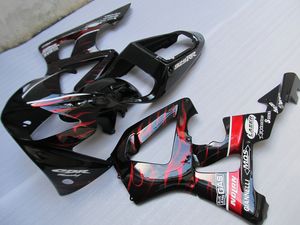 Sıcak Alev toptan satış-Enjeksiyon kalıp sıcak satış kaporta kiti Honda CBR900RR kırmızı alevler siyah kaportalar seti CBR929RR OT11