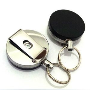 Pull the rope pulled 4 cm half metal buckle keychains easy to pull anti-theft telescopic Keychain