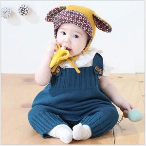 2017 New Spring Autumn Infant Baby Sleeveless Knitted Rompers Toddler Sweater Suspender Pants Kids Overalls Jumpsuits Boys Girls One-Pieces