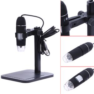 Microscopio digitale USB portatile Freeshipping 1000X 8 LED 2MP Microscopio digitale Lente d'ingrandimento per endoscopio + Supporto di sollevamento + Righello di calibrazione