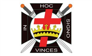 فرسان تمبلر علم مالطا في Hoc Signo Vinces Crusader Christian Masonic 3x5 FT مع الحلقات