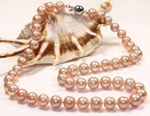 Charmig 10-11mm South Sea Pink Pearl Necklace 18 Inch 925 Silver Clasp
