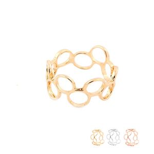 Großhandel Mode Verbunden Runde Kreis Ring Geometrische Finger Druzy Ringe Für Frauen Damen Können Farbe Mischen EFR077