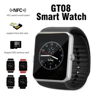 Scharlachkamera großhandel-Bluetooth Smart Watch GT08 Smart Uhren mit SIM Karten Slot und NFC Gesundheit Smartwatches für Android Samsung IOS mit Kleinpaket