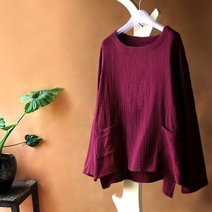 Wholesale- New 2016 Spring new style women's loose casual long sleeve cotton and linen clothes& shirts,vestidos femininos plus size 5XL 6XL