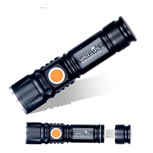 Groothandel Waterdichte USB oplader Krachtige Lanterna Tactical Torch Flash Light Linterna LED Zoomable voor Hunting Gladiator Zaklamp zaklamp