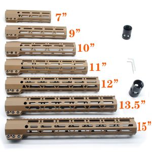 Hellbraun bedrucktes 7''9''10''11''12''13,5'' 15'' Zoll M-Lok Clamp Style Handguard Rail Free Float Mount System