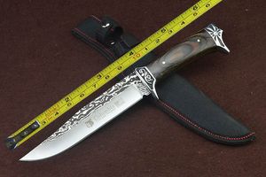 12 '' New Wood Handle 440C Lâmina Fixa Sobrevivência Bowie Hunting Faca SA42