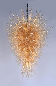 Amber Handmade Blown Murano Chandelier Designer Art Decor Modern LED Hang CE UL Certificate Glass Chandeliers
