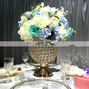 New! flower bowl top crystal candelabras,crystals table wedding centerpieces