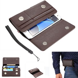 Moda universal pu coldre de couro belt clip telefone carteira case capa bolsa para samsung s6 s7 4.0-6.3 polegadas